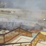 गर्जिया मंदिर परिसर में लगी आग, अफरा-तफरी